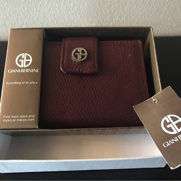 Giani Bernini Burgundy Leather Wallet - Picture 1 of 5